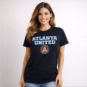 Atlanta United FC Womens Black Graphic Tee Shirt Size Small MLS Soccer